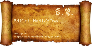 Bódi Madléna névjegykártya